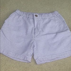 Purple sear-sucker Chubbies shorts